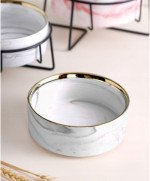 MISKA CERAMICZNA PODWÓJNA DLA PSA I KOTA MISKI DREWNIANA PODSTAWA 2x400ml