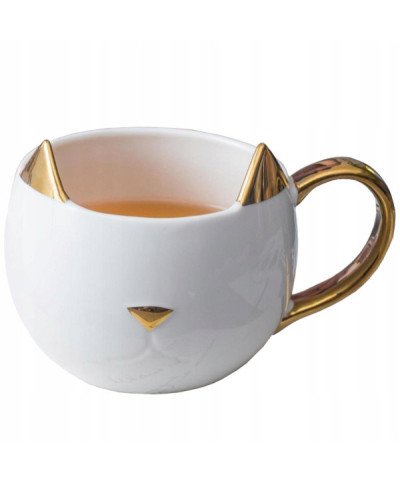 KUBEK CERAMICZNY 400ML KOT DO KAWY HERBATY DUŻY PREZENT DLA NIEJ KOTEM