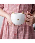 KUBEK CERAMICZNY 400ML KOT DO KAWY HERBATY DUŻY PREZENT DLA NIEJ KOTEM