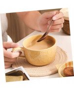 KUBEK CERAMICZNY 350ML Z POKRYWKĄ PODSTAWKĄ KOT DO KAWY HERBATY DUŻY CUTE