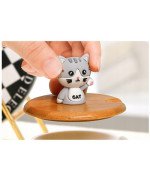 KUBEK CERAMICZNY 350ML Z ŁYŻECZKĄ + POKRYWKĄ KOT DO KAWY HERBATY DUŻY CUTE