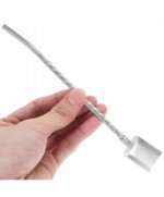 SREBRNE SŁOMKI Z ŁYŻECZKĄ EKO RURKI do napojów METALOWE słomki wielorazowe