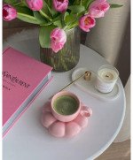 FILIŻANKA ZE SPODKIEM PODSTAWKĄ DO KAWY HERBATY PORCELANOWA KUBEK SZKLANKA