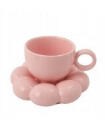 FILIŻANKA ZE SPODKIEM PODSTAWKĄ DO KAWY HERBATY PORCELANOWA KUBEK SZKLANKA