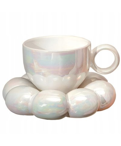 FILIŻANKA ZE SPODKIEM PODSTAWKĄ DO KAWY HERBATY PORCELANOWA SZKLANKA KUBEK