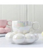 FILIŻANKA ZE SPODKIEM PODSTAWKĄ DO KAWY HERBATY PORCELANOWA SZKLANKA KUBEK