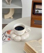 FILIŻANKA ZE SPODKIEM PODSTAWKĄ DO KAWY HERBATY PORCELANOWA SZKLANKA KUBEK