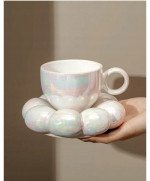 FILIŻANKA ZE SPODKIEM PODSTAWKĄ DO KAWY HERBATY PORCELANOWA SZKLANKA KUBEK