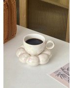 FILIŻANKA ZE SPODKIEM PODSTAWKĄ DO KAWY HERBATY PORCELANOWA SZKLANKA KUBEK