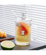 Szklanka kufel termiczny miś z pokrywką słomką do Napojów Kawy Herbaty 2szt