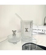 Szklanka kufel termiczny miś z pokrywką słomką do Napojów Kawy Herbaty 2szt