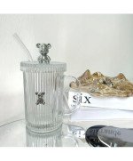 Szklanka kufel termiczny miś z pokrywką i słomką do Napojów Kawy Herbaty