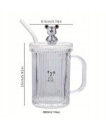 Szklanka kufel termiczny miś z pokrywką i słomką do Napojów Kawy Herbaty