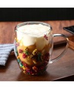 Szklanka kubek termiczny podwójne dno ścianki z kwiatami do Kawy Herbaty