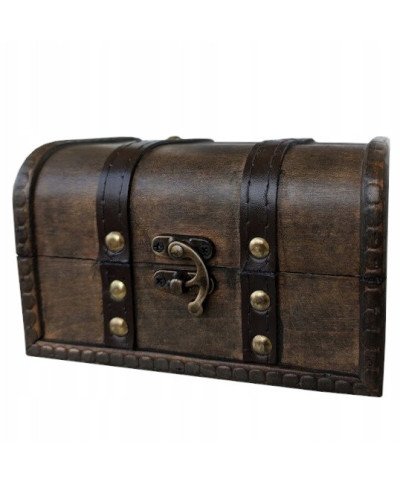 SZKATUŁKA PUDEŁKO Drewniane kuferek na akcesoria, biżuterie RETRO organizer