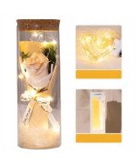 WIECZNA RÓŻA W SZKLE RÓŻOWA LED PREZENT DLA NIEJ NA DZIEŃ KOBIET DZIEŃ MAMY