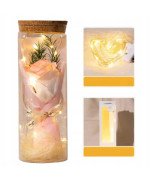 WIECZNA RÓŻA W SZKLE RÓŻOWA LED PREZENT DLA NIEJ NA DZIEŃ KOBIET DZIEŃ MAMY