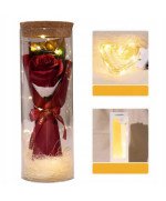 WIECZNA RÓŻA W SZKLE RÓŻOWA LED PREZENT DLA NIEJ NA DZIEŃ KOBIET DZIEŃ MAMY