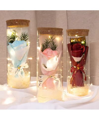 WIECZNA RÓŻA W SZKLE RÓŻOWA LED PREZENT DLA NIEJ NA DZIEŃ KOBIET DZIEŃ MAMY