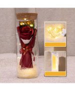 WIECZNA RÓŻA W SZKLE RÓŻOWA LED PREZENT DLA NIEJ NA DZIEŃ KOBIET DZIEŃ MAMY