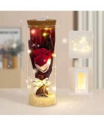 WIECZNA RÓŻA W SZKLE RÓŻOWA LED PREZENT DLA NIEJ NA DZIEŃ KOBIET DZIEŃ MAMY