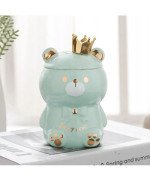 KUBEK CERAMICZNY 400ML Z ŁYŻECZKĄ + POKRYWKĄ MIŚ DO KAWY HERBATY DUŻY