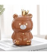 KUBEK CERAMICZNY 400ML Z ŁYŻECZKĄ + POKRYWKĄ MIŚ DO KAWY HERBATY DUŻY