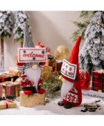 ŚWIĄTECZNY SKRZAT KRASNAL ELF GNOM DUŻY ŚWIECĄCY LED PREZENT NA ŚWIĘTA