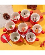 DUŻY KUBEK ŚWIĄTECZNY 350ML CERAMICZNY BAŁWANEK CHOINKA NA PREZENT ŚWIĘTA