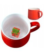 DUŻY KUBEK ŚWIĄTECZNY 350ML CERAMICZNY BAŁWANEK CHOINKA NA PREZENT ŚWIĘTA