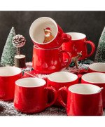 DUŻY KUBEK ŚWIĄTECZNY 350ML CERAMICZNY BAŁWANEK CHOINKA NA PREZENT ŚWIĘTA