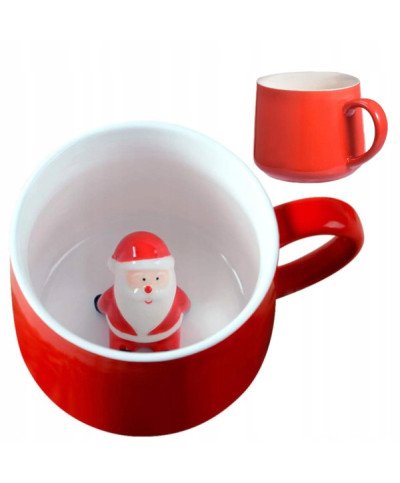 DUŻY KUBEK ŚWIĄTECZNY 350ML CERAMICZNY BAŁWANEK CHOINKA NA PREZENT ŚWIĘTA