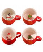 DUŻY KUBEK ŚWIĄTECZNY 350ML CERAMICZNY BAŁWANEK CHOINKA NA PREZENT ŚWIĘTA