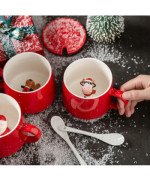 DUŻY KUBEK ŚWIĄTECZNY 350ML CERAMICZNY BAŁWANEK CHOINKA NA PREZENT ŚWIĘTA