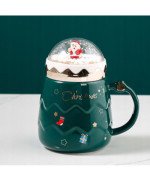 DUŻY KUBEK ŚWIĄTECZNY 450ML CERAMICZNY Z POKRYWKĄ MIKOŁAJ NA PREZENT ŚWIĘTA