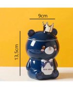 KUBEK CERAMICZNY 400ML Z ŁYŻECZKĄ + POKRYWKĄ MIŚ DO KAWY HERBATY DUŻY