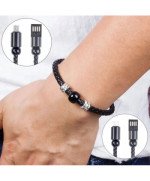 BRANSOLETKA SKÓRZANA KABEL PRZEWÓD USB C/B/IPhone