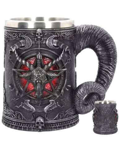 KUFEL DO PIWA 500ml PREZENT GOTYCKI BAPHOMET 0.5 DUŻY PENTAGRAM DLA TATY