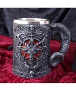 KUFEL DO PIWA 500ml PREZENT GOTYCKI BAPHOMET 0.5 DUŻY PENTAGRAM DLA TATY
