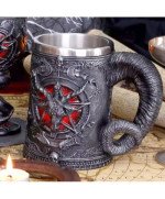 KUFEL DO PIWA 500ml PREZENT GOTYCKI BAPHOMET 0.5 DUŻY PENTAGRAM DLA TATY