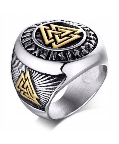 SREBRNY SYGNET NORDYCKI VIKING PIERŚCIEŃ VALKNUT