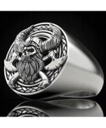 SREBRNY SYGNET NORDYCKI VIKING PIERŚCIEŃ TOPORY