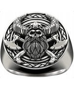 SREBRNY SYGNET NORDYCKI VIKING PIERŚCIEŃ TOPORY