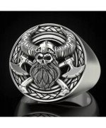 SREBRNY SYGNET NORDYCKI VIKING PIERŚCIEŃ TOPORY