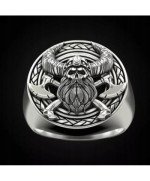 SREBRNY SYGNET NORDYCKI VIKING PIERŚCIEŃ TOPORY